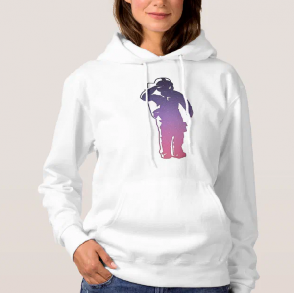 Hoodie dengan gambar astronaut atau galaxy